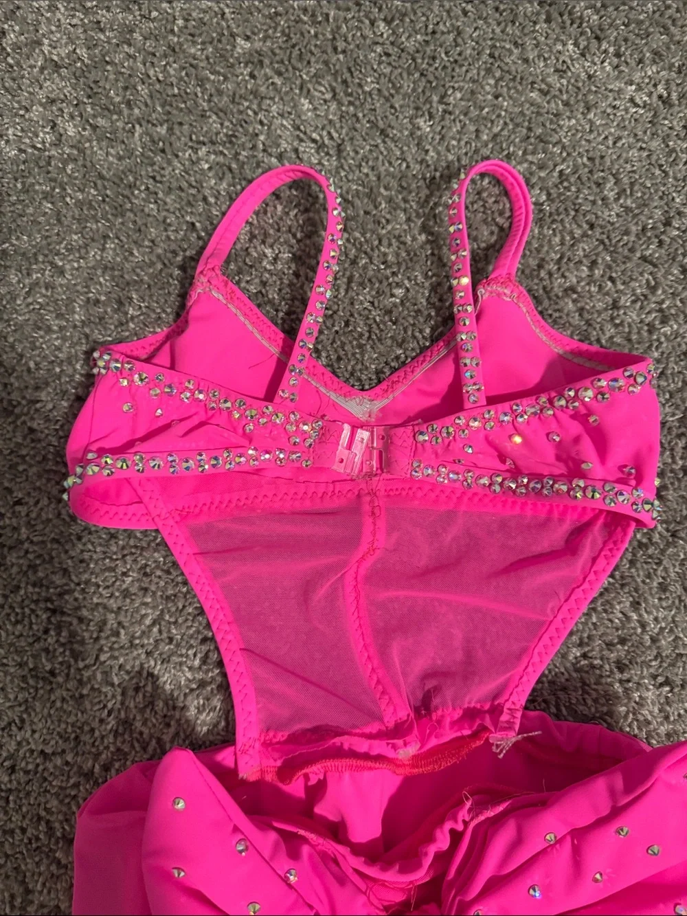 Hot Pink Embellished One-Piece Dance Leotard
